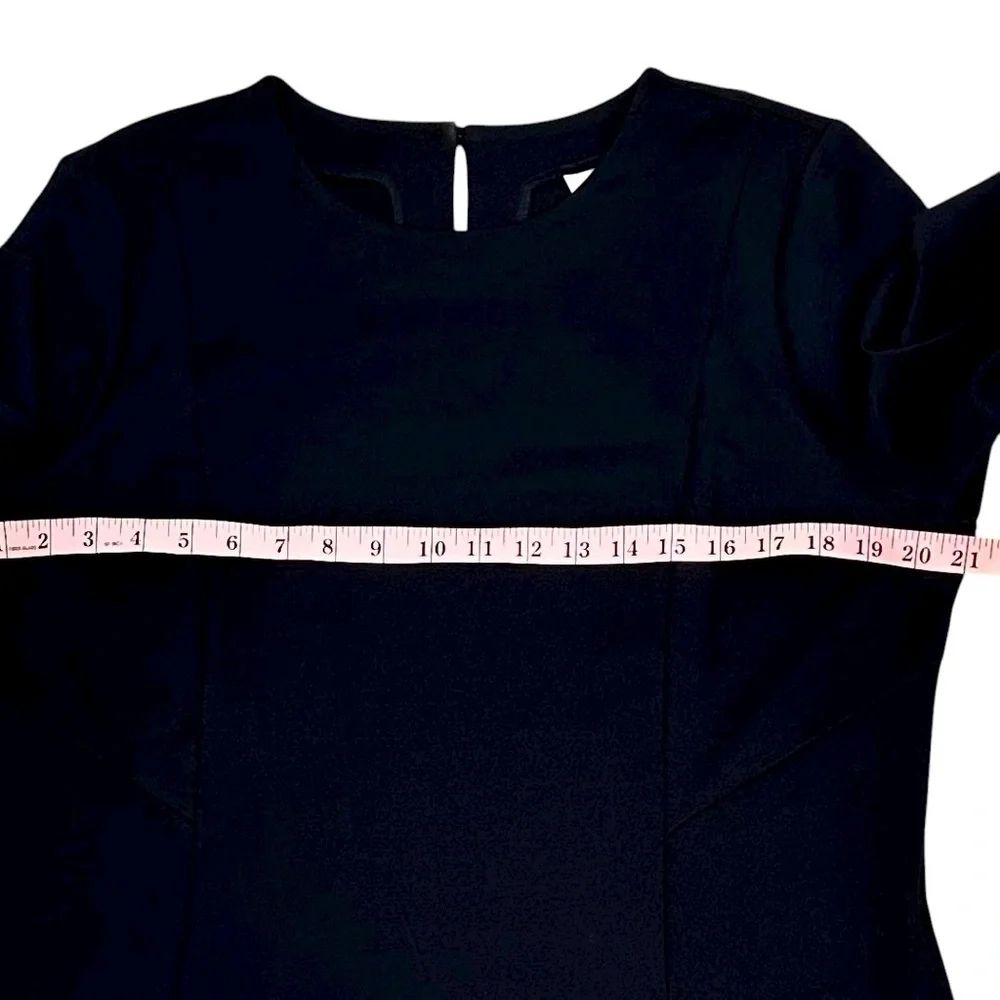 J. Jill Black Ponte 3/4 Sleeve Dress Size L Petite - Picture 11 of 12